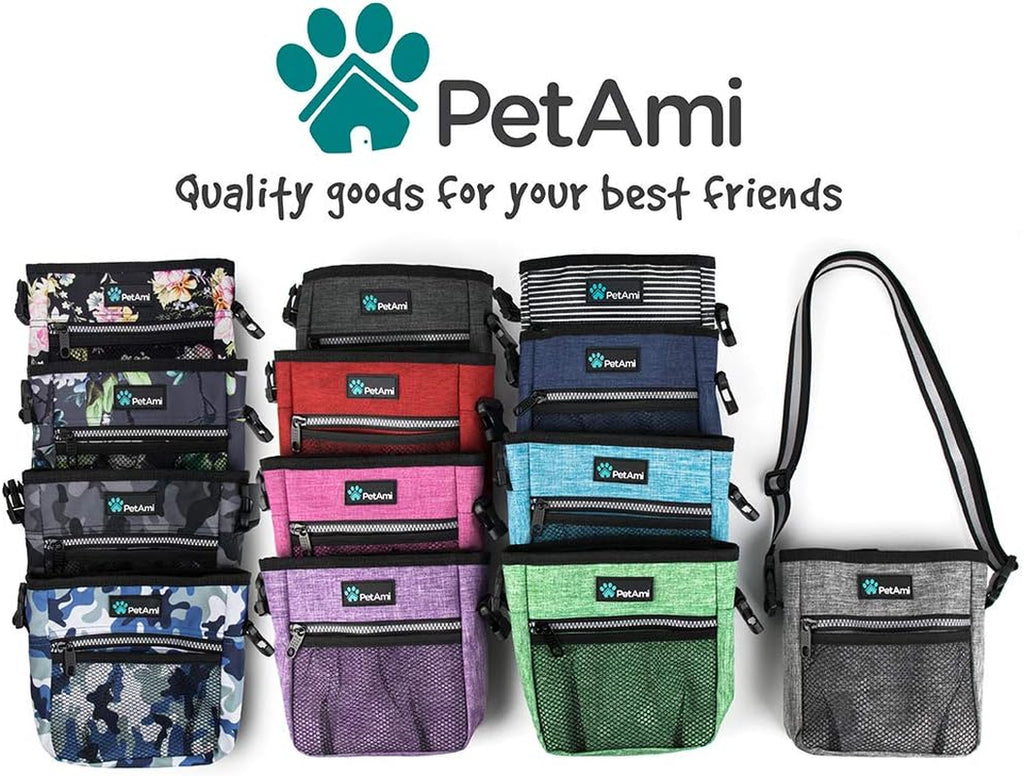 Camo Black Dog Treat Pouch - Multi-Functional Training Bag with Poop Bag Dispenser & 3 Convenient Wear Options