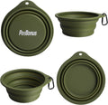 Versatile 2-Pack Collapsible Silicone Dog Bowls - Portable, BPA-Free Travel Dishes for Food and Water in Army Green and Blue
